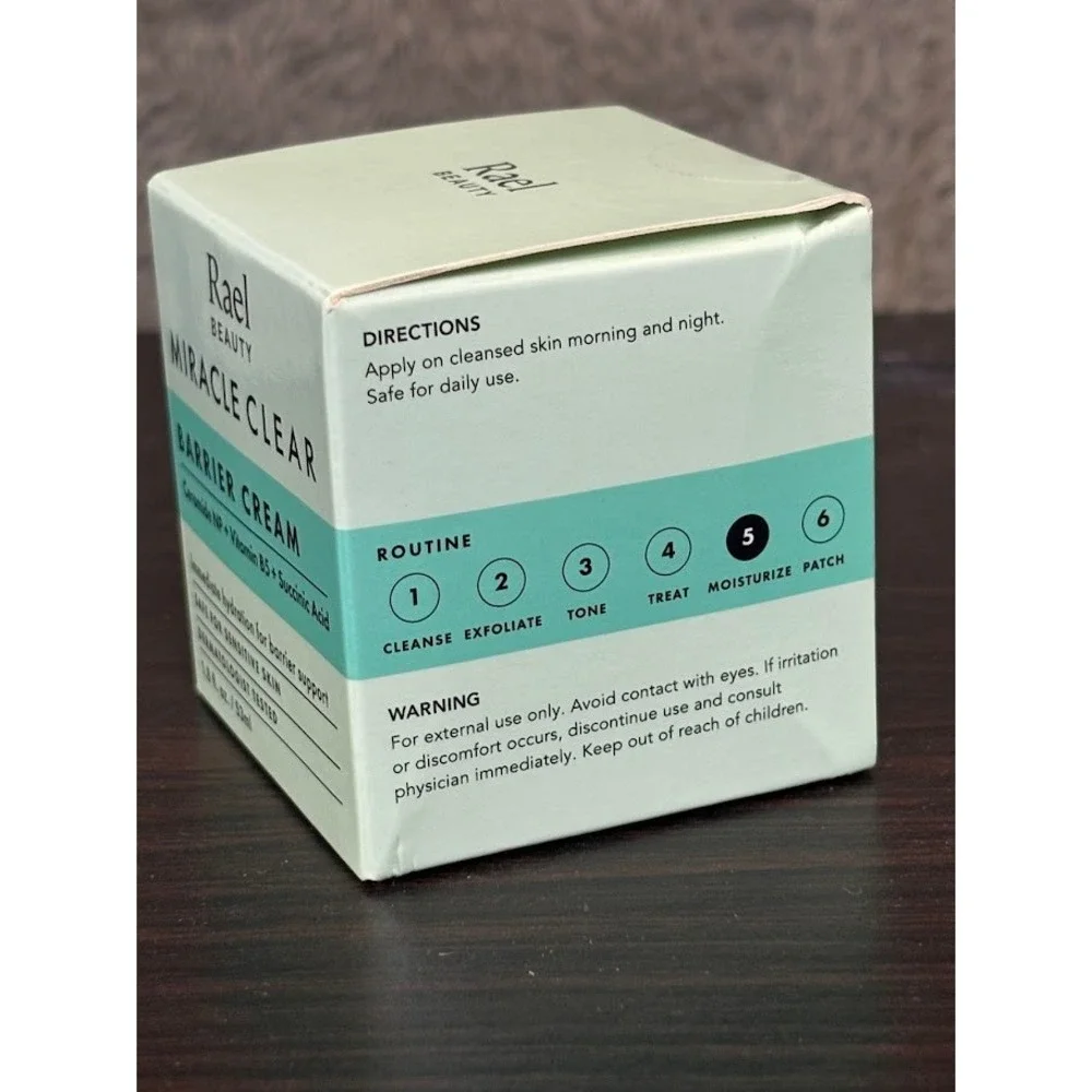 Rael Beauty Miracle Clear Barrier Cream 1.8oz Ceramide B5 Succinic Acid New